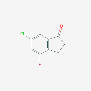 molecular formula C9H6ClFO B183935 6-Chloro-4-fluoro-2,3-dihydro-1H-inden-1-one CAS No. 174603-49-7