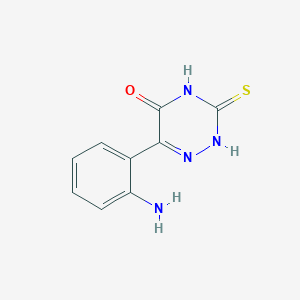 molecular formula C9H8N4OS B183970 6-(2-aminophenyl)-3-mercapto-1,2,4-triazin-5(4H)-one CAS No. 27161-64-4