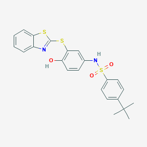 B184083 N-[3-(1,3-benzothiazol-2-ylsulfanyl)-4-hydroxyphenyl]-4-tert-butylbenzenesulfonamide CAS No. 6119-93-3