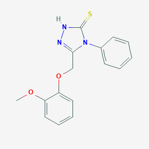 molecular formula C16H15N3O2S B184100 3H-1,2,4-Triazole-3-thione, 2,4-dihydro-5-((2-methoxyphenoxy)methyl)-4-phenyl- CAS No. 107952-04-5