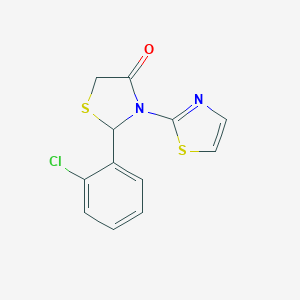 molecular formula C12H9ClN2OS2 B184115 2-(o-Chlorophenyl)-3-(2-thiazolyl)-4-thiazolidinone CAS No. 96733-53-8