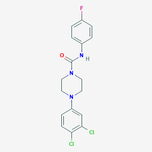 molecular formula C17H16Cl2FN3O B184124 1-Piperazinecarboxamide, 4-(3,4-dichlorophenyl)-N-(4-fluorophenyl)- CAS No. 84882-86-0