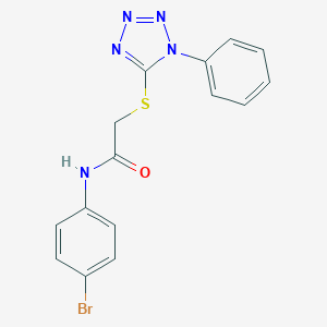 molecular formula C15H12BrN5OS B184154 N-(4-bromophenyl)-2-[(1-phenyl-1H-tetrazol-5-yl)sulfanyl]acetamide CAS No. 5926-98-7