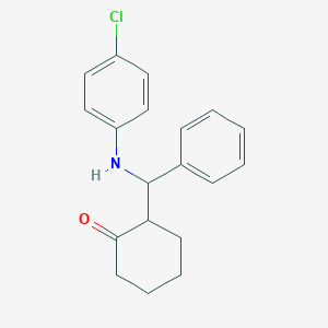 molecular formula C19H20ClNO B184195 2-[(4-Chloroanilino)(phenyl)methyl]cyclohexanone CAS No. 21854-73-9