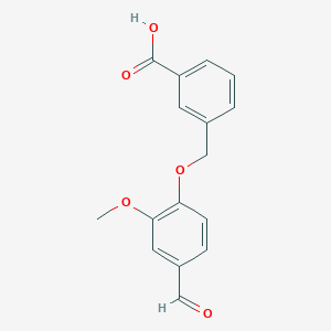 molecular formula C16H14O5 B184296 3-[(4-Formyl-2-methoxyphenoxy)methyl]benzoic acid CAS No. 428470-46-6