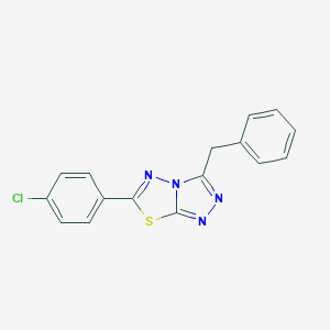 molecular formula C16H11ClN4S B184354 3-Benzyl-6-(4-chlorophenyl)[1,2,4]triazolo[3,4-b][1,3,4]thiadiazole CAS No. 93073-21-3