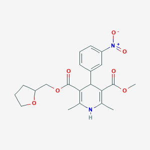 molecular formula C21H24N2O7 B184366 3-O-methyl 5-O-(oxolan-2-ylmethyl) 2,6-dimethyl-4-(3-nitrophenyl)-1,4-dihydropyridine-3,5-dicarboxylate CAS No. 92565-17-8