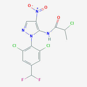 molecular formula C13H9Cl3F2N4O3 B184371 Arylpyrazol CAS No. 121750-17-2