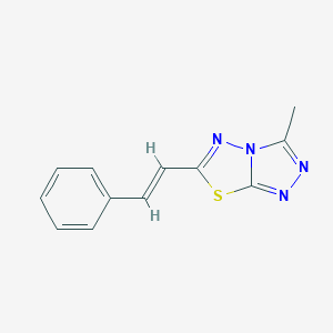 molecular formula C12H10N4S B184379 3-Methyl-6-(2-phenylvinyl)(1,2,4)triazolo(3,4-b)(1,3,4)thiadiazole CAS No. 43029-39-6