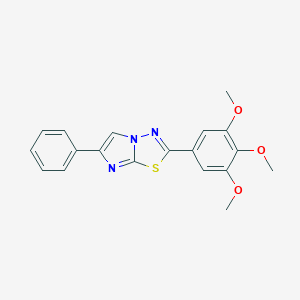 molecular formula C19H17N3O3S B184606 Imidazo(2,1-b)-1,3,4-thiadiazole, 6-phenyl-2-(3,4,5-trimethoxyphenyl)- CAS No. 83805-45-2