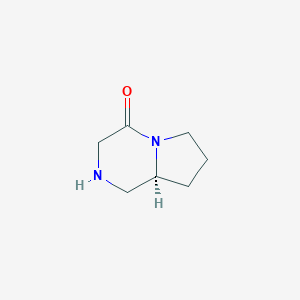 molecular formula C7H12N2O B184612 (S)-Hexahydropyrrolo[1,2-a]pyrazin-4(1H)-one CAS No. 124072-84-0