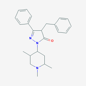 molecular formula C24H29N3O B018477 2,4-Dihydro-5-phenyl-4-(phenylmethyl)-2-(1,2,5-trimethyl-4-piperidinyl)-3H-pyrazol-3-one CAS No. 102689-20-3