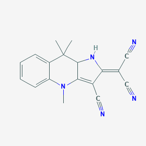 B184782 2-(3-Cyano-4,9,9-trimethyl-1,9a-dihydropyrrolo[3,2-b]quinolin-2-ylidene)propanedinitrile CAS No. 63827-46-3