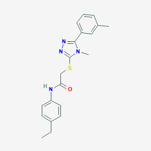 B184806 N-(4-ethylphenyl)-2-[[4-methyl-5-(3-methylphenyl)-1,2,4-triazol-3-yl]sulfanyl]acetamide CAS No. 5545-25-5
