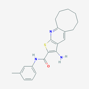 molecular formula C21H23N3OS B184846 3-amino-N-(3-methylphenyl)-5,6,7,8,9,10-hexahydrocycloocta[b]thieno[3,2-e]pyridine-2-carboxamide CAS No. 6418-29-7