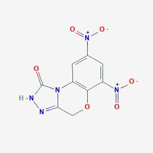molecular formula C9H5N5O6 B184876 1H-(1,2,4)Triazolo(3,4-c)(1,4)benzoxazin-1-one, 2,4-dihydro-6,8-dinitro- CAS No. 96753-85-4