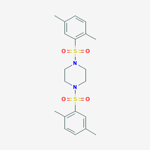 molecular formula C20H26N2O4S2 B184880 1,4-Bis-(2,5-dimethyl-benzenesulfonyl)-piperazine CAS No. 6266-86-0