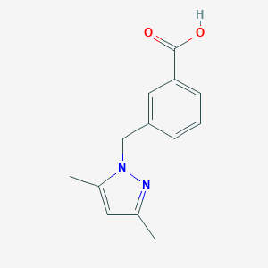 molecular formula C13H14N2O2 B184899 3-[(3,5-dimethyl-1H-pyrazol-1-yl)methyl]benzoic acid CAS No. 376359-05-6