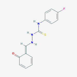 molecular formula C14H12FN3OS B184963 1-(4-fluorophenyl)-3-[[(E)-(6-oxocyclohexa-2,4-dien-1-ylidene)methyl]amino]thiourea CAS No. 16113-37-4