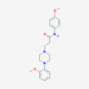 molecular formula C21H27N3O3 B185019 N-(4-methoxyphenyl)-3-[4-(2-methoxyphenyl)piperazin-1-yl]propanamide CAS No. 56767-35-2