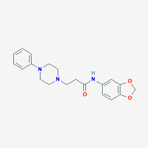 1-Piperazinepropanamide, N-1,3-benzodioxol-5-yl-4-phenyl-