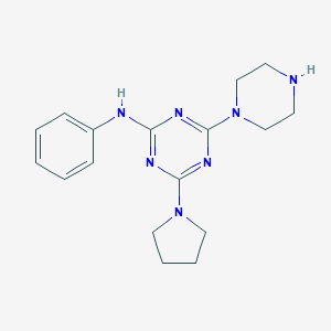 molecular formula C17H23N7 B185270 N-phenyl-4-piperazin-1-yl-6-pyrrolidin-1-yl-1,3,5-triazin-2-amine CAS No. 433329-01-2