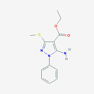 molecular formula C13H15N3O2S B185274 5-氨基-3-(甲硫基)-1-苯基-1H-吡唑-4-羧酸乙酯 CAS No. 40745-03-7