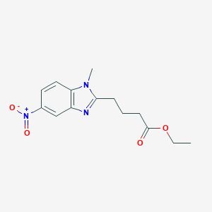 molecular formula C14H17N3O4 B018532 ethyl 4-(1-methyl-5-nitro-1H-benzo[d]imidazol-2-yl)butanoate CAS No. 3543-72-4