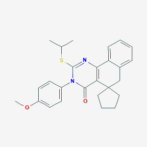 molecular formula C26H28N2O2S B185330 3-(4-methoxyphenyl)-2-propan-2-ylsulfanylspiro[6H-benzo[h]quinazoline-5,1'-cyclopentane]-4-one CAS No. 5917-13-5
