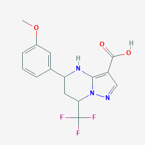 molecular formula C15H14F3N3O3 B185387 5-(3-Methoxyphenyl)-7-(trifluoromethyl)-4,5,6,7-tetrahydropyrazolo[1,5-a]pyrimidine-3-carboxylic acid CAS No. 667921-14-4