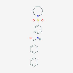 molecular formula C25H26N2O3S B185588 N-[4-(Azepane-1-sulfonyl)phenyl][1,1'-biphenyl]-4-carboxamide CAS No. 6049-75-8