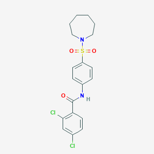molecular formula C19H20Cl2N2O3S B185590 N-[4-(azepan-1-ylsulfonyl)phenyl]-2,4-dichlorobenzamide CAS No. 6048-42-6