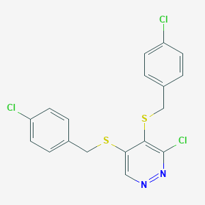 molecular formula C18H13Cl3N2S2 B185705 3-Chloro-4,5-bis[(4-chlorobenzyl)sulfanyl]pyridazine CAS No. 5589-92-4