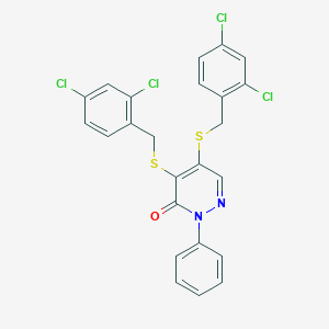 molecular formula C24H16Cl4N2OS2 B185710 4,5-Bis((2,4-dichlorobenzyl)thio)-2-phenyl-3(2H)-pyridazinone CAS No. 5589-93-5