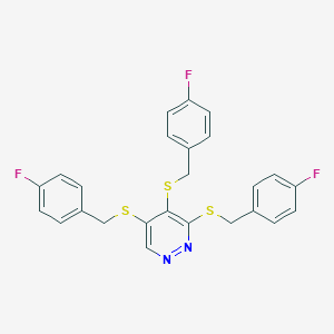 molecular formula C25H19F3N2S3 B185723 3,4,5-Tris((4-fluorobenzyl)thio)pyridazine CAS No. 5273-28-9