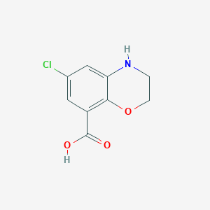 molecular formula C9H8ClNO3 B185768 6-Chloro-3,4-dihydro-2H-benzo[b][1,4]oxazine-8-carboxylic acid CAS No. 134372-47-7