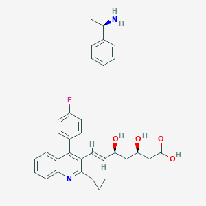molecular formula C33H35FN2O4 B185853 (E,3R,5S)-7-[2-cyclopropyl-4-(4-fluorophenyl)quinolin-3-yl]-3,5-dihydroxyhept-6-enoic acid;(1R)-1-phenylethanamine CAS No. 147511-70-4