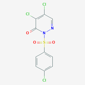 molecular formula C10H5Cl3N2O3S B185877 3(2H)-Pyridazinone, 4,5-dichloro-2-((4-chlorophenyl)sulfonyl)- CAS No. 155164-60-6