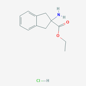 B185927 ethyl 2-amino-2,3-dihydro-1H-indene-2-carboxylate hydrochloride CAS No. 136834-79-2