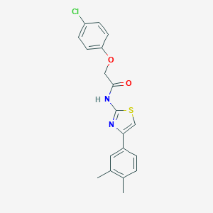 molecular formula C19H17ClN2O2S B185983 2-(4-chlorophenoxy)-N-[4-(3,4-dimethylphenyl)-1,3-thiazol-2-yl]acetamide CAS No. 6218-07-1