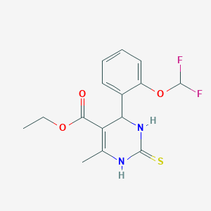 molecular formula C15H16F2N2O3S B185988 5-嘧啶甲酸，1,2,3,4-四氢-4-(2-(二氟甲氧基)苯基)-6-甲基-2-硫代，乙酯 CAS No. 121112-80-9