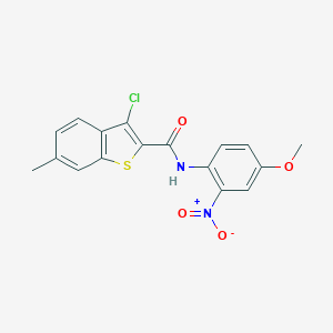 molecular formula C17H13ClN2O4S B186004 3-chloro-N-(4-methoxy-2-nitrophenyl)-6-methyl-1-benzothiophene-2-carboxamide CAS No. 6124-03-4
