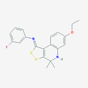 molecular formula C20H19FN2OS2 B186047 7-ethoxy-N-(3-fluorophenyl)-4,4-dimethyl-5H-dithiolo[3,4-c]quinolin-1-imine CAS No. 5673-43-8