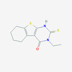 molecular formula C12H14N2OS2 B186048 3-ethyl-2-sulfanyl-5,6,7,8-tetrahydro[1]benzothieno[2,3-d]pyrimidin-4(3H)-one CAS No. 59898-66-7