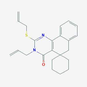 molecular formula C23H26N2OS B186055 3-prop-2-enyl-2-prop-2-enylsulfanylspiro[6H-benzo[h]quinazoline-5,1'-cyclohexane]-4-one CAS No. 5705-09-9