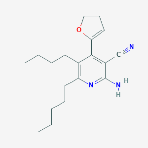 molecular formula C19H25N3O B186137 2-Amino-5-butyl-4-(furan-2-yl)-6-pentylpyridine-3-carbonitrile CAS No. 5403-72-5