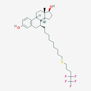 B186218 (7R,8R,9S,13S,14S,17S)-13-Methyl-7-(9-((4,4,5,5,5-pentafluoropentyl)thio)nonyl)-7,8,9,11,12,13,14,15,16,17-decahydro-6H-cyclopenta[a]phenanthrene-3,17-diol CAS No. 153004-31-0