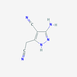B186250 1H-Pyrazole-3-acetonitrile, 5-amino-4-cyano- CAS No. 54711-21-6