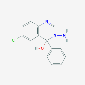 B186253 3-Amino-6-chloro-3,4-dihydro-4-phenylquinazolin-4-ol CAS No. 27610-14-6