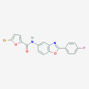 molecular formula C18H10BrFN2O3 B186273 5-bromo-N-[2-(4-fluorophenyl)-1,3-benzoxazol-5-yl]furan-2-carboxamide CAS No. 5766-93-8